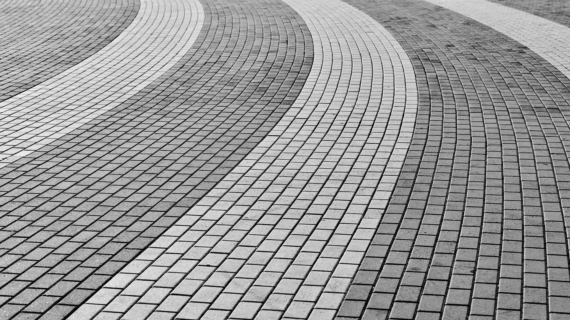 Circular pavers in shades of gray near Bonita Springs, FL.