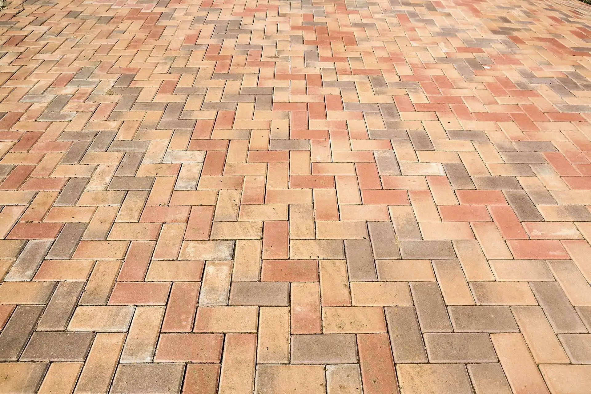 Multi-colored pavers in shades of red near Fort Myers Beach, FL.